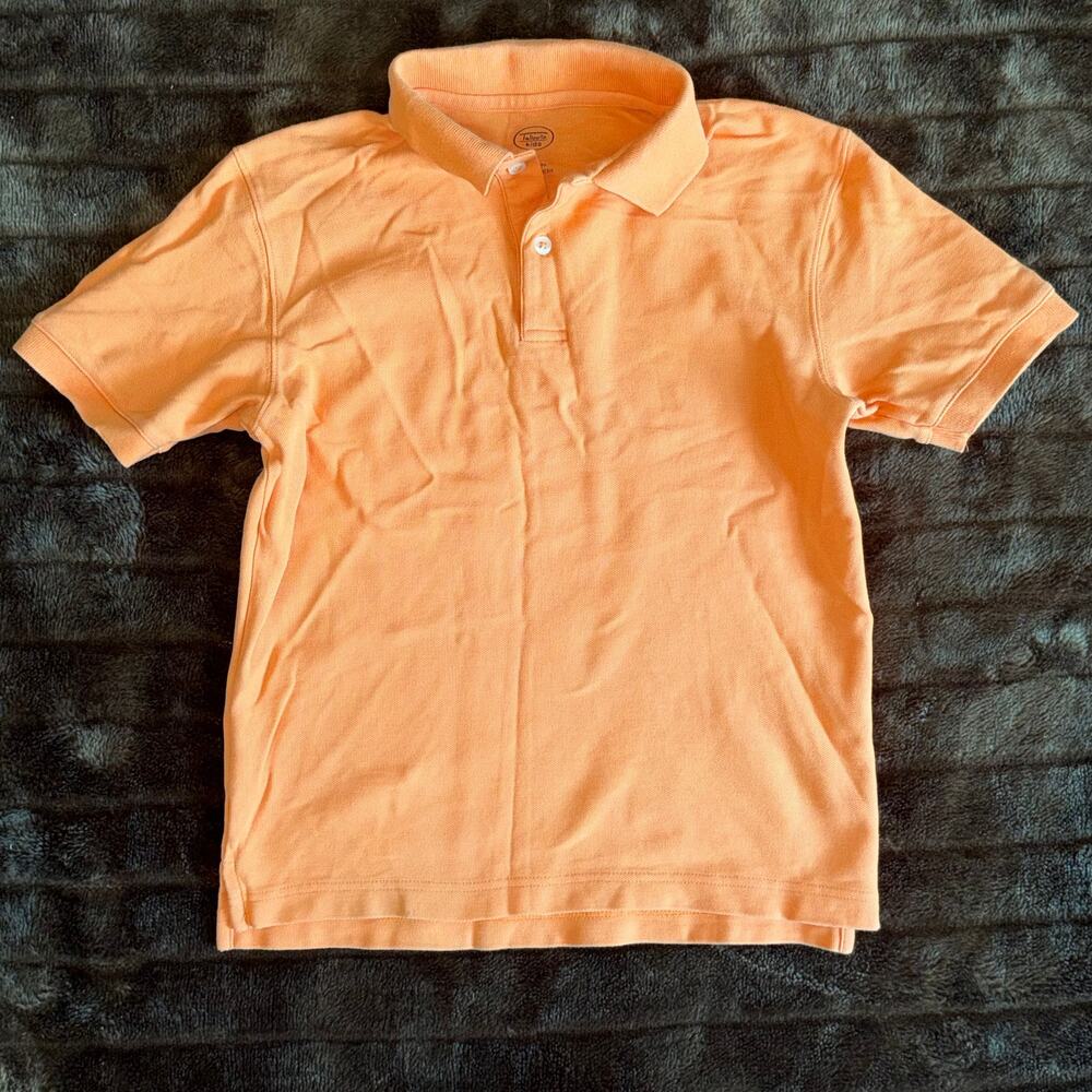 Talbots Kids 8 Orange Pique Weave Classic Polo Shirt
